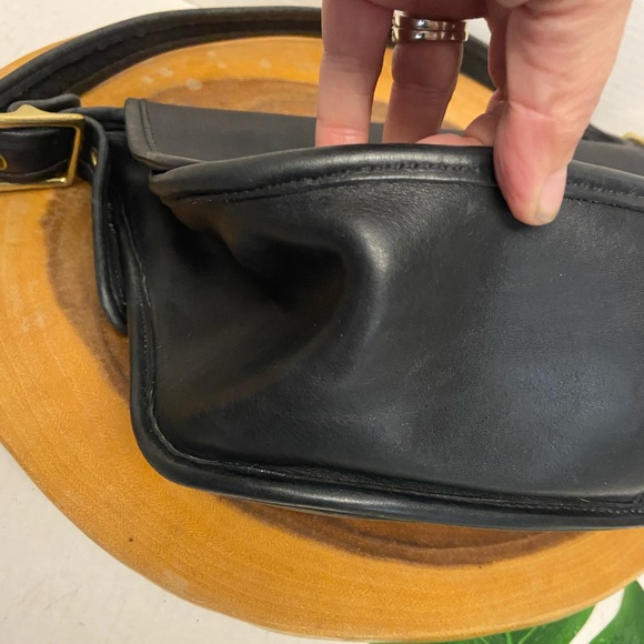 Vintage COACH Leather and Brass Flap Top Shoulder Bag - Picture 3 of 13